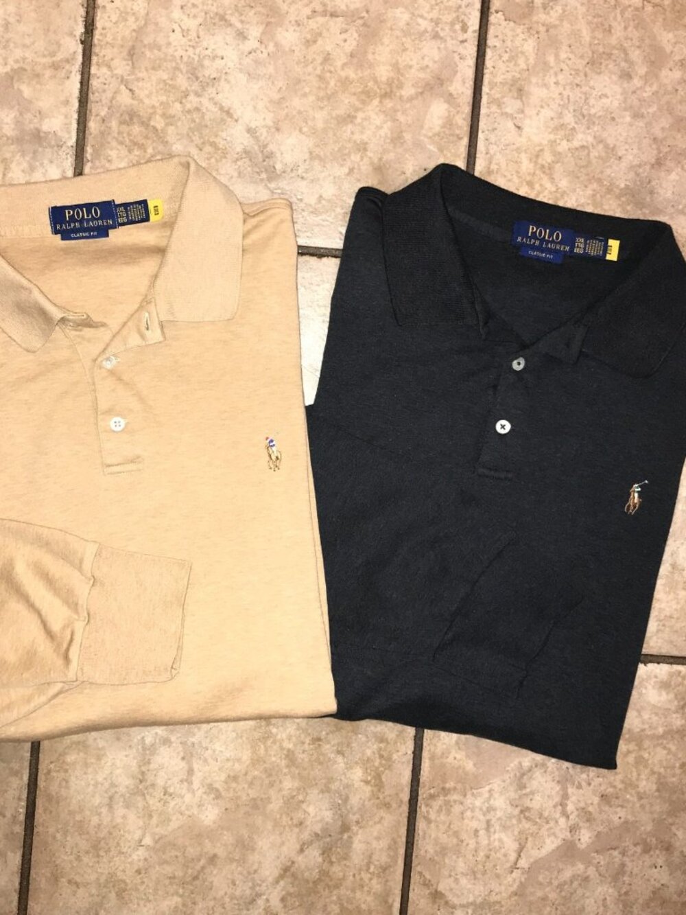 Lot of 2 Men's Polo Ralph Lauren Classic Fit Soft Touch Long Sleeve Polos-Sz 2XL